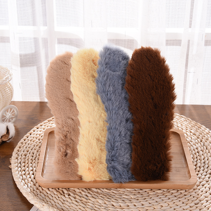 Hengyuanxiang insoles street stall supplies men's and women's universal winter warm and deodorizing fur and snow boots insoles wholesale