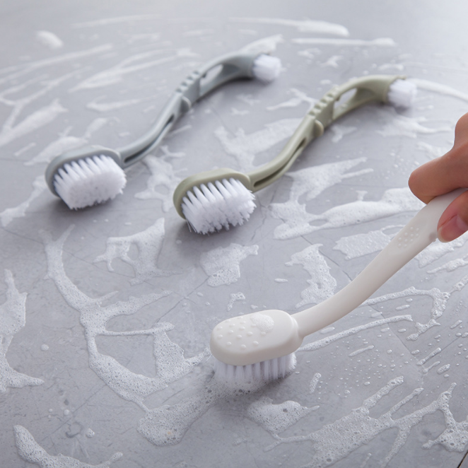 多功能软毛专用洗鞋刷 塑料刷鞋小工具家用洗衣双头清洁刷小板刷