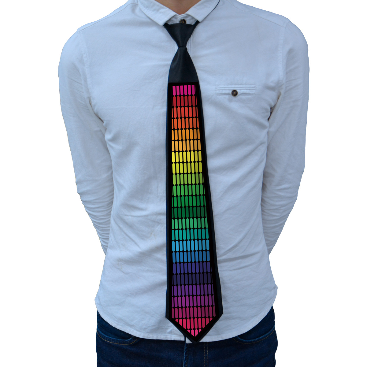 Ed glitter tie voice control cool flash effect Christmas party KTV