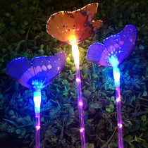 Solar fiber optic butterfly light Outdoor garden lawn landscape decorative light