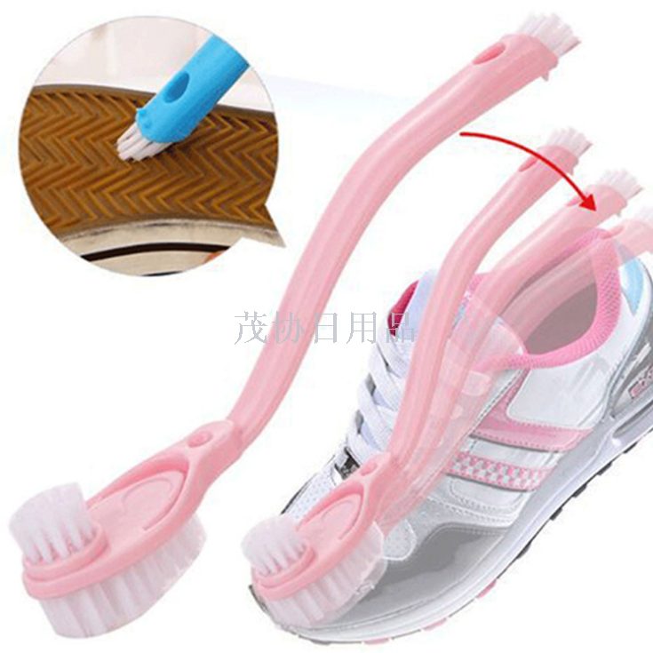 Double-ended long handle shoe cleaning brush Soft and hard hair double-sided cleaning brush Shoe brush Shoe brush Multi-functional cleaning brush