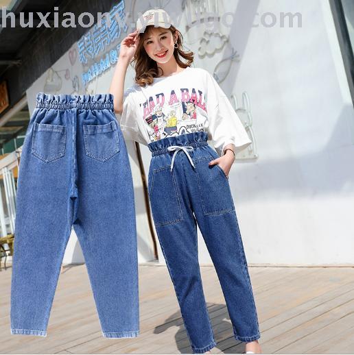 2019 Spring and Autumn bracteel bf high-waisted net red the same jeans loose and thin new al-ke