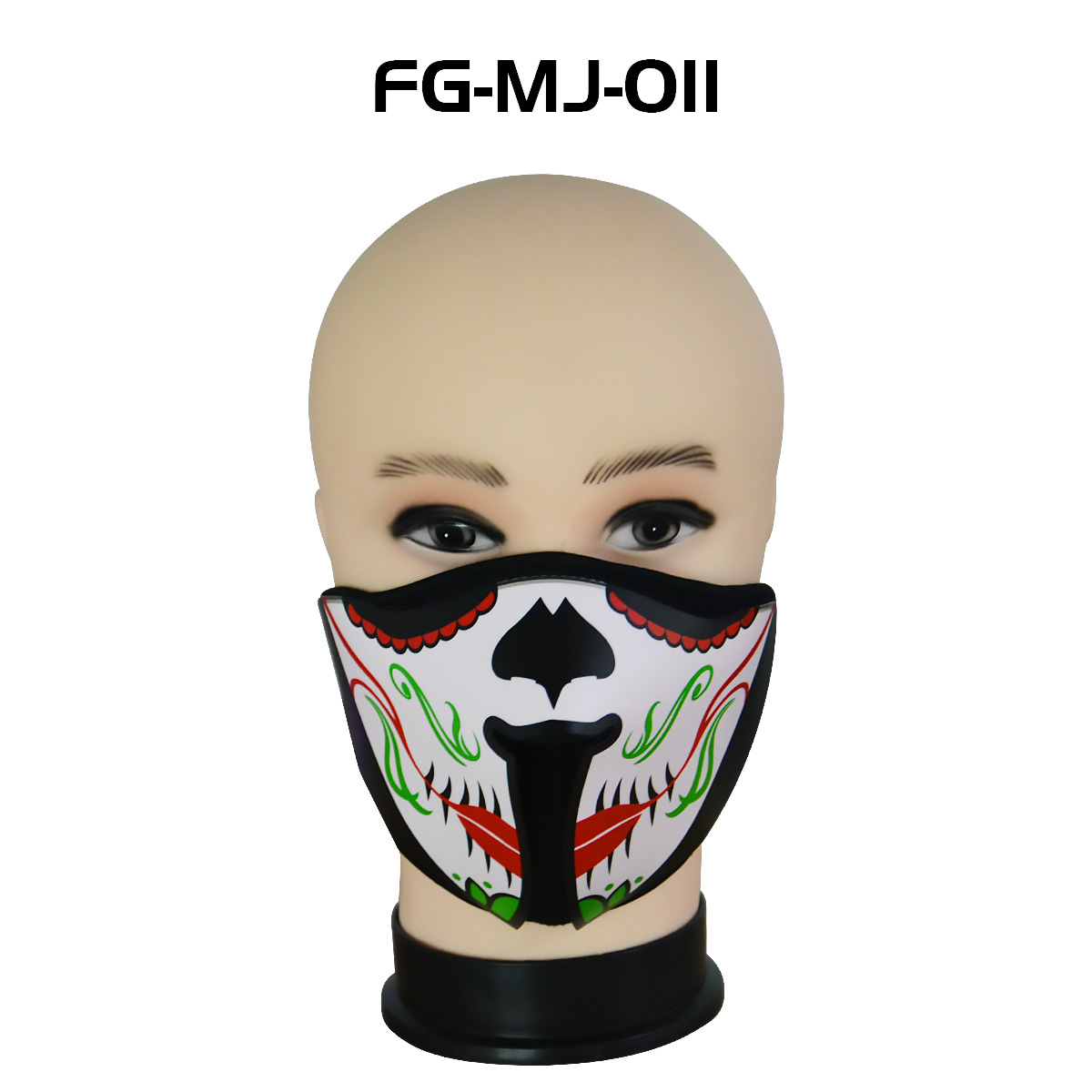 Half face glow mask Halloween cold light mask