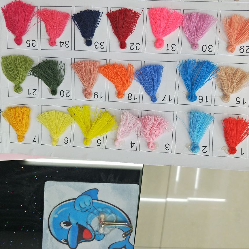 小棉苏 耳环配件 袜子配件 ，3公分缝纫线苏 穗细节图