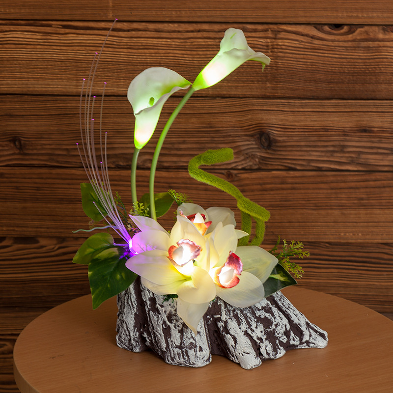 Garden style flowers decoration creative LED small night light handicraft lamp wholesale simulation small decorations night light