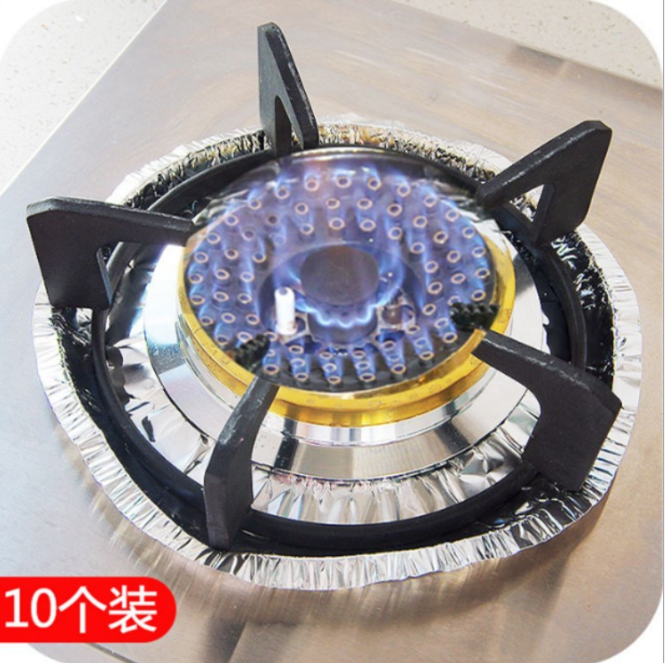 Aluminum foil high-temperature resistant oil-proof stove pad, oil-proof stove pad, aluminum foil pad, cleaning pad, ten pieces set