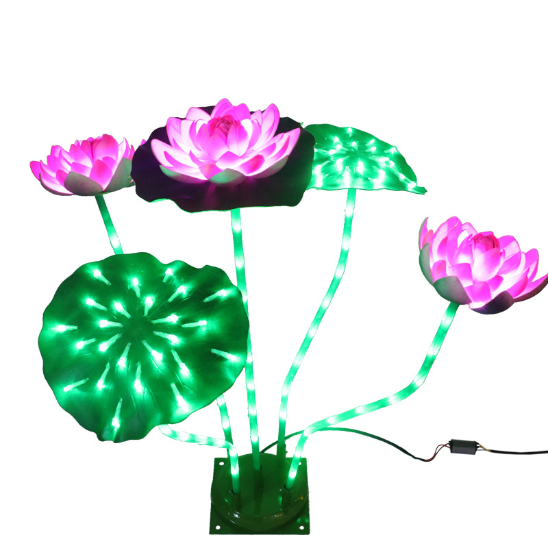 led户外荷花景观灯 小区别墅装饰灯EVA材质仿真