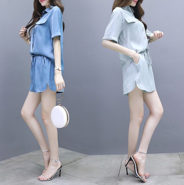 New super ethereal fashion set: Women's stylish wide-leg pants and shorts, two casual pieces Specification image