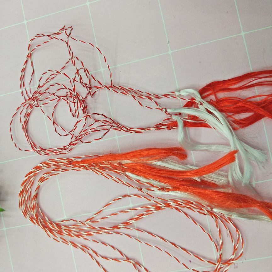 红白穗绳小苏 三八线 罗马尼亚专用苏 挂件吊穗产品图