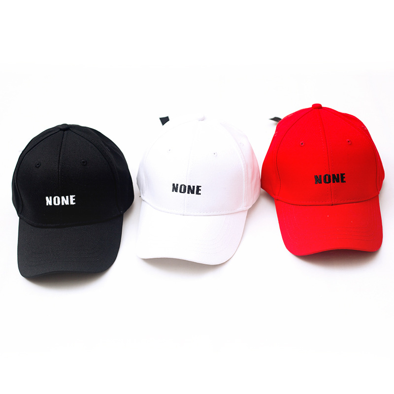 South Korea Harajuku Letter Embroidered Baseball Cap Female Summer Casual All Match None Red Strap Shade Cap Male Tide