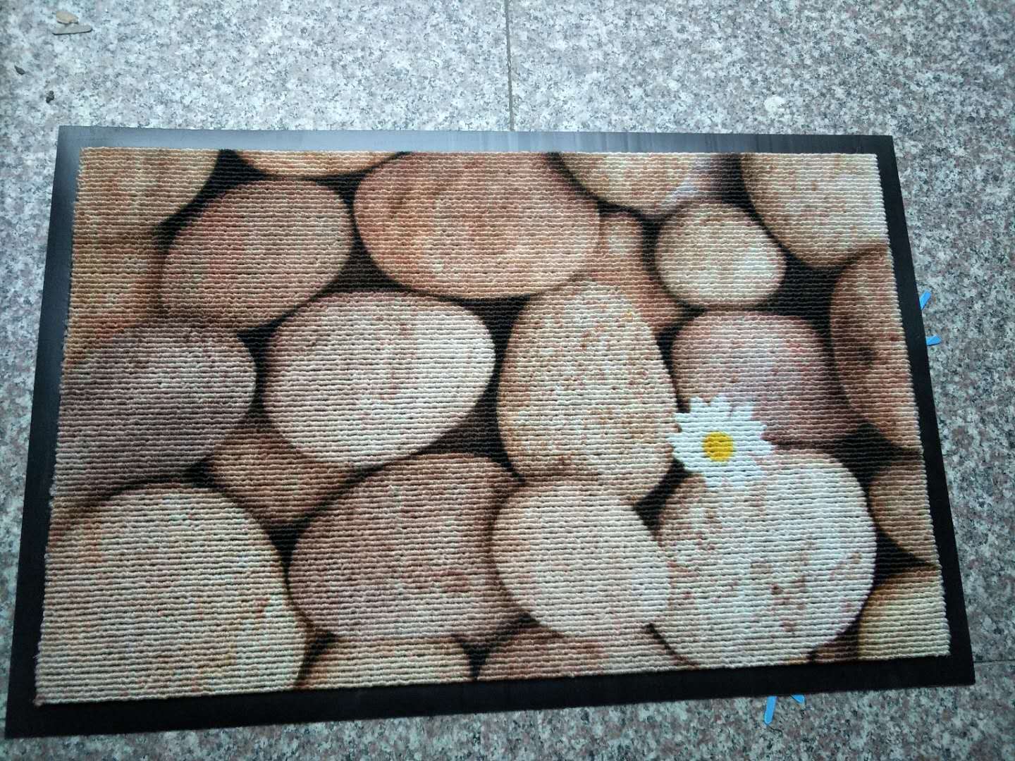 PVC bottom ring velvet printed mat, door mat, anti-slip mat, PVC polypropylene floor mat, foot mat, spray-painted Indy mat, 38*58cm details Picture
