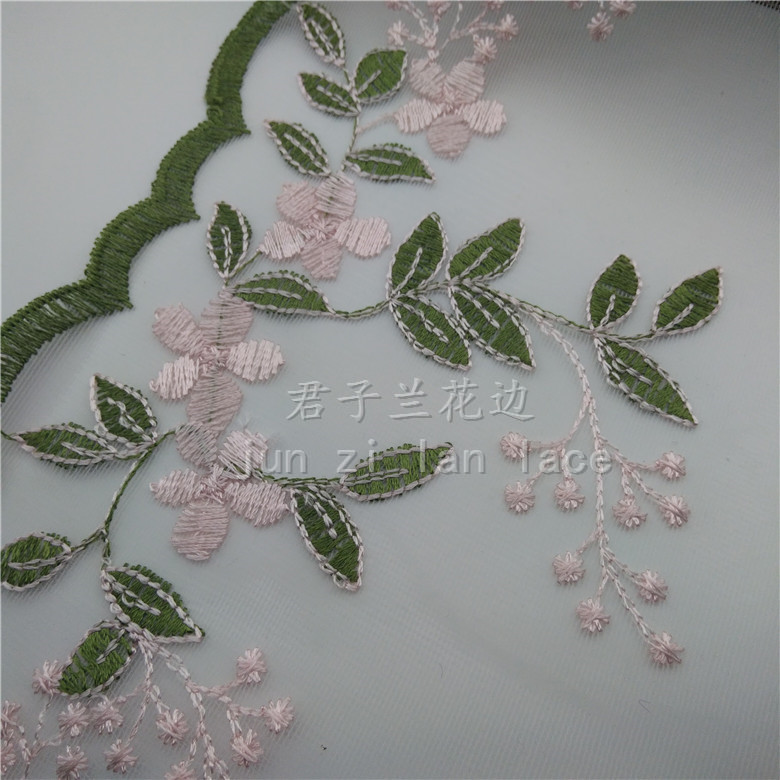 High-end mesh fabric embroidered lace offers discounts for large quantities Specification image
