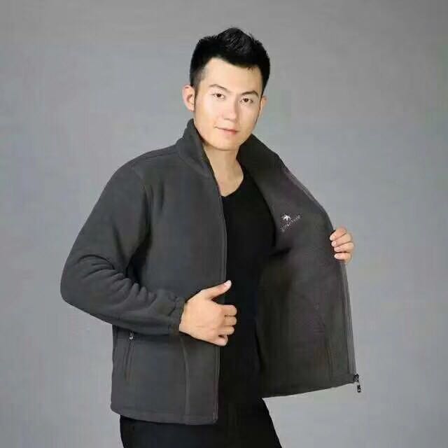 秋冬季抓绒衣男大码 加厚保暖摇粒绒外套 厂家直销修身加绒卫衣