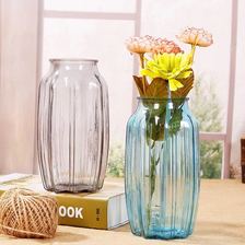 玻璃杯现代简约玻璃花瓶彩色花瓶透明客厅桌面摆件水培花瓶