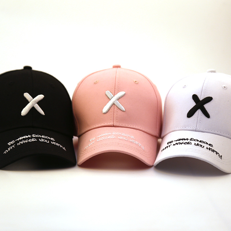 Big X Black Bat Ball Cap Personality Letter Embroidery Long Cap With Duck Cap Female Hipster Everything With Fashion Korean Version Everything Baseball Cap
