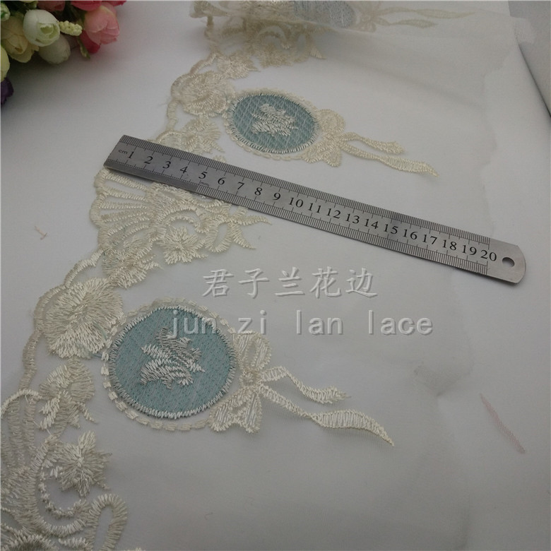 Embroidered lace on mesh fabric Application Scenario