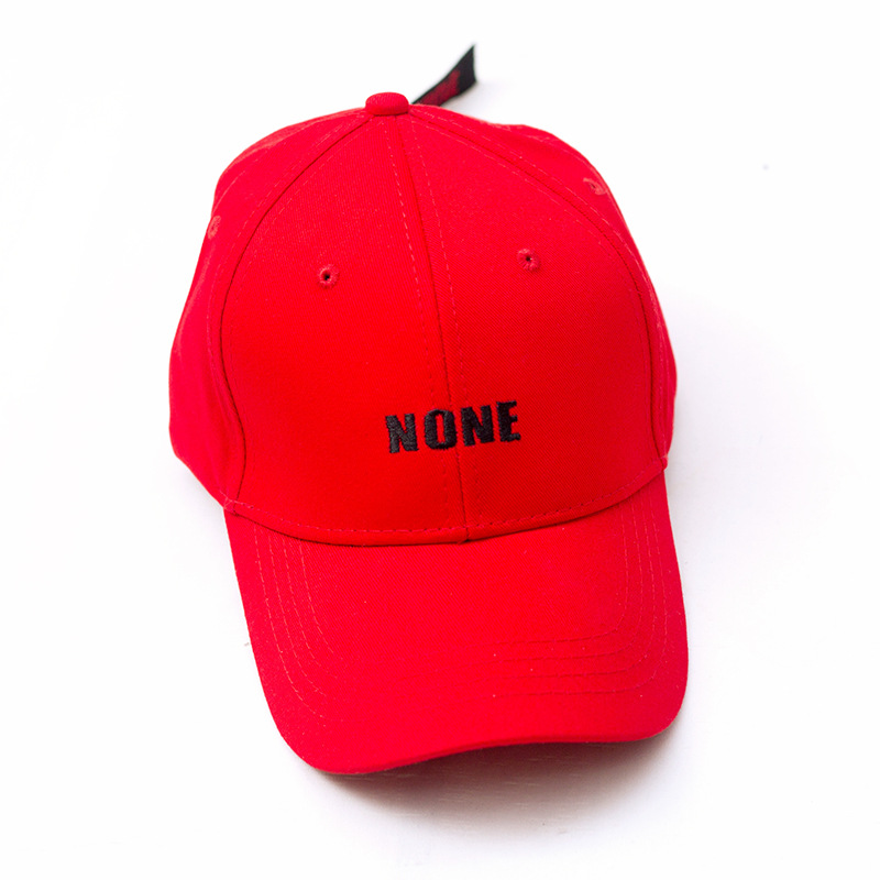 South Korea Harajuku Letter Embroidered Baseball Cap Female Summer Casual All Match None Red Strap Shade Cap Male Tide details Picture
