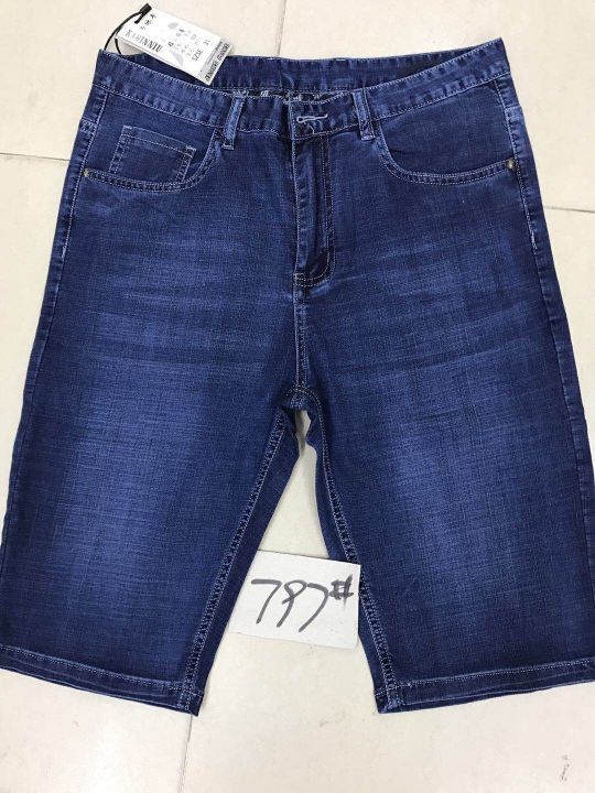 Business version high-elastic denim midpants Application Scenario