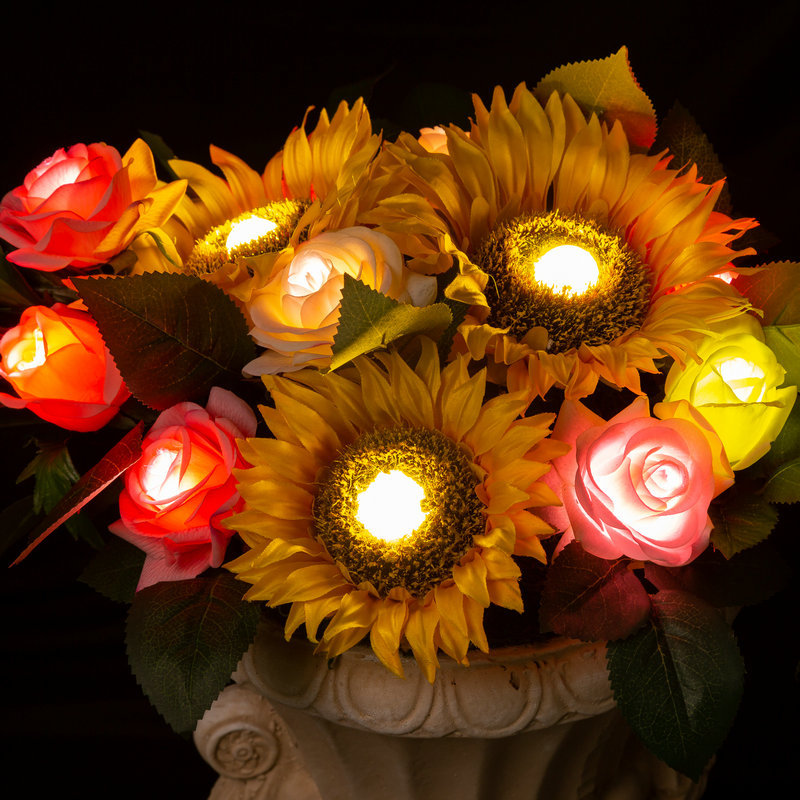 Decorative living room LED night light decorations 3 section touch switch dimming LED simulation lanterns details Picture