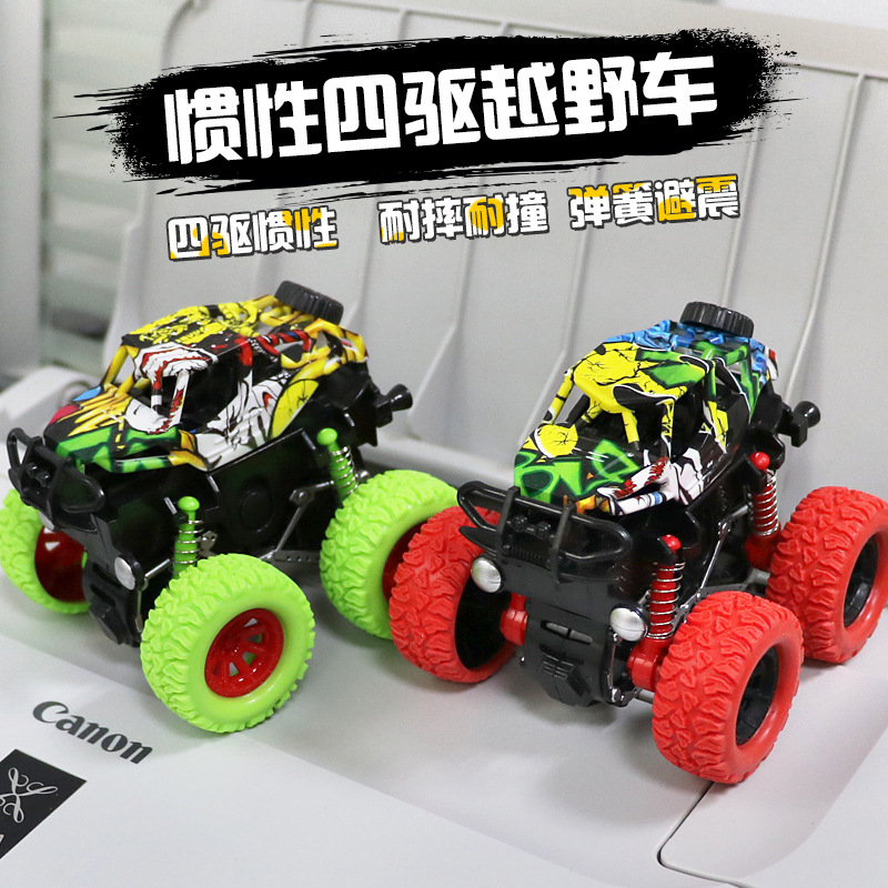 Inertial four-wheel drive simulation off-road vehicle model toy for children and boys, anti-drop and swing small car details Picture