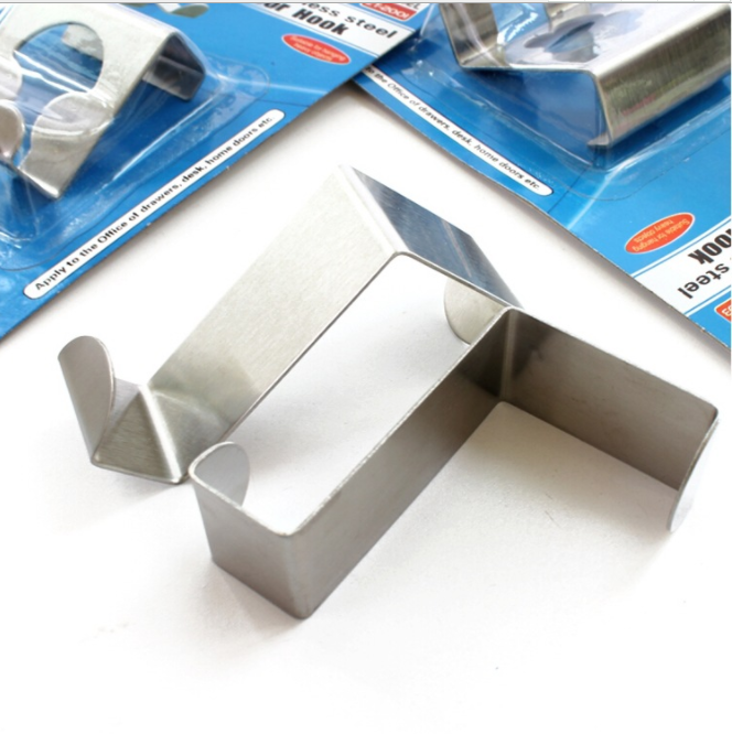 Two sets of stainless steel door back hooks for kitchen and bathroom multi-functional doors, seamless coat and hat hooks, and nail-free hooks details Picture