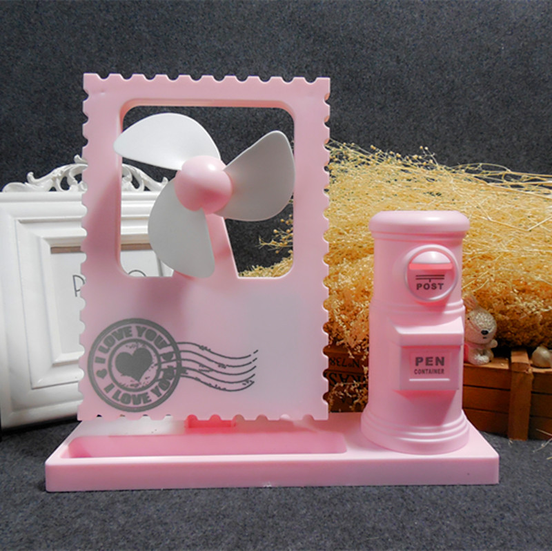 Stamp pen holder desktop fan USB charging fan second gear wind