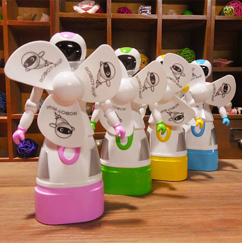 Robot Princess Lithium battery fan Super silent piggy bank storage electric fan