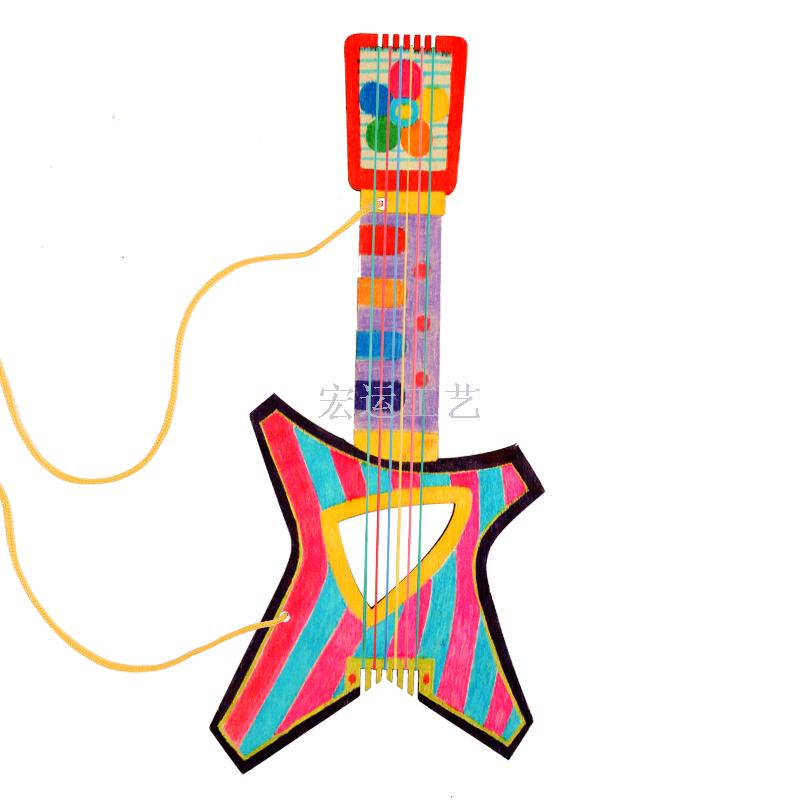 厂家直销白坯木质吉他 幼儿园儿童手工diy绘画涂鸦木制吉它乐器图