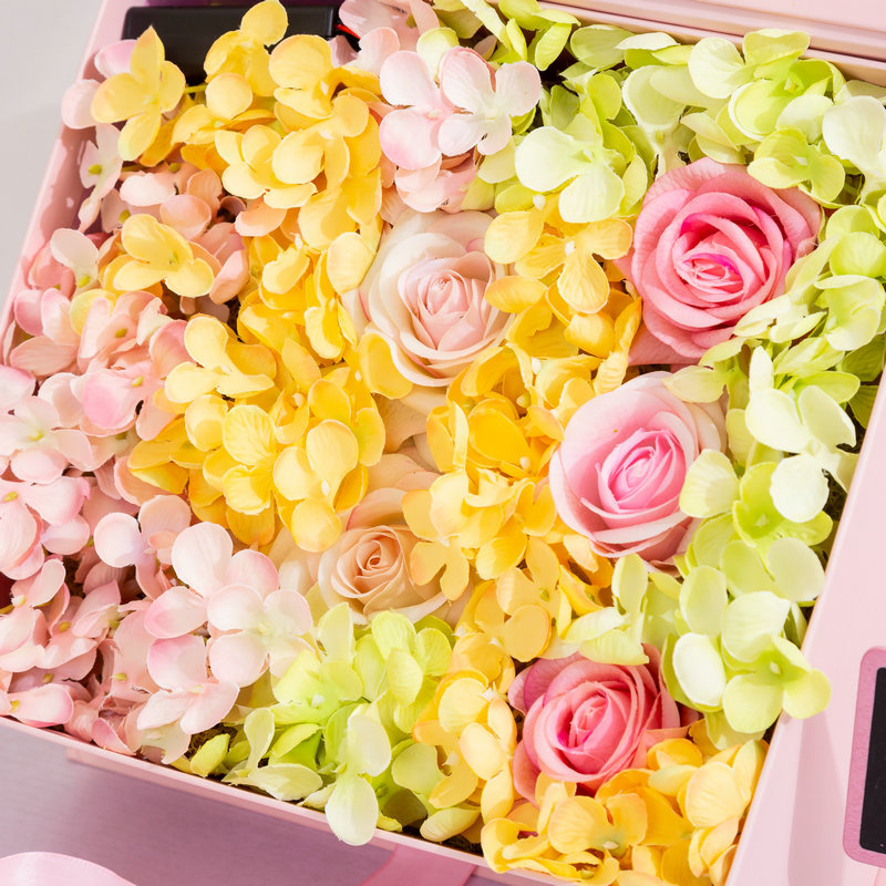 Gift box LED simulation flower lamp decoration for the living room, simulation flower battery-powered night light display piece details Picture