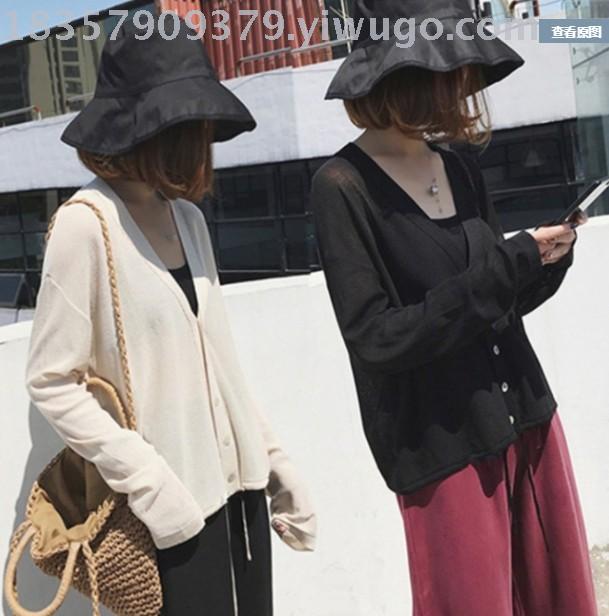 外套女薄开衫冰丝针织小披肩超薄防晒衣宽松外搭