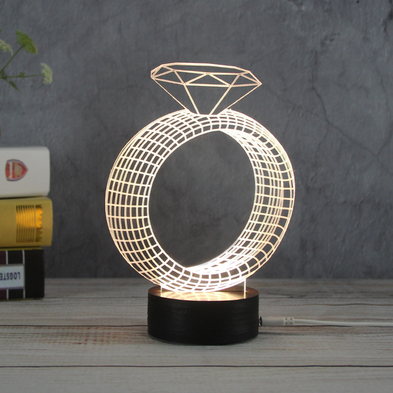 LED night light creative Gift 3D Visual stereo lamp USB computer powered Valentine's Day gift full figure