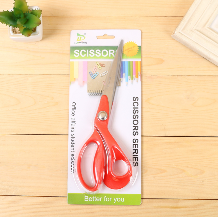 Office and study scissors, office scissors, 9-inch home office scissors, red handle 9-inch home office scissors details Picture