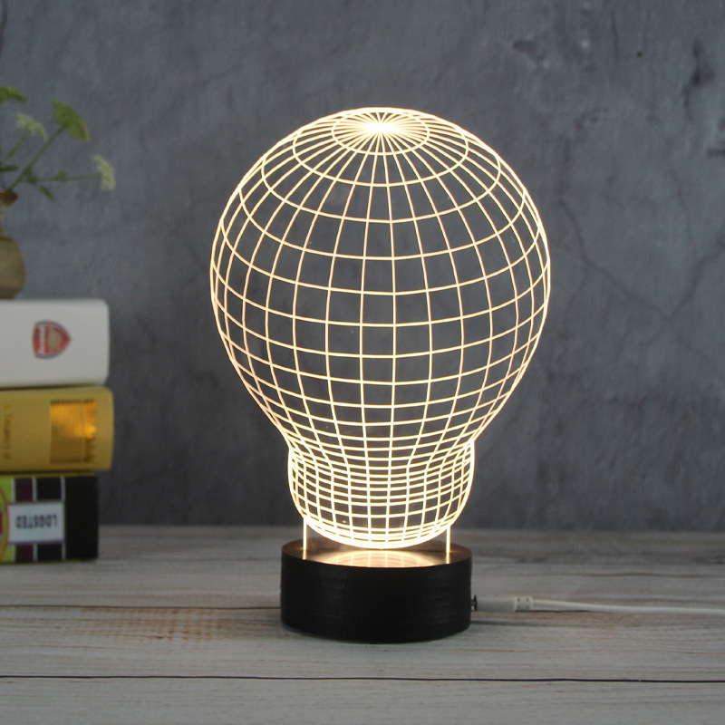 LED night light creative Gift 3D Visual stereo lamp USB computer powered Valentine's Day gift details Picture