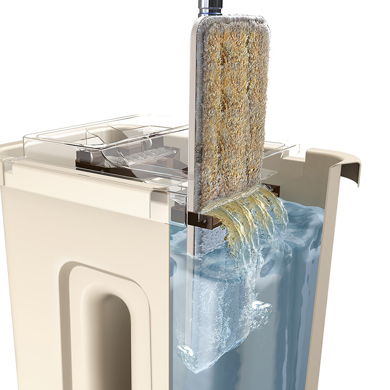 Large scratch-off scratch-off disposable mop bucket, disposable flat mop, lazy mop, household flat mop, rotating flat mop Specification image