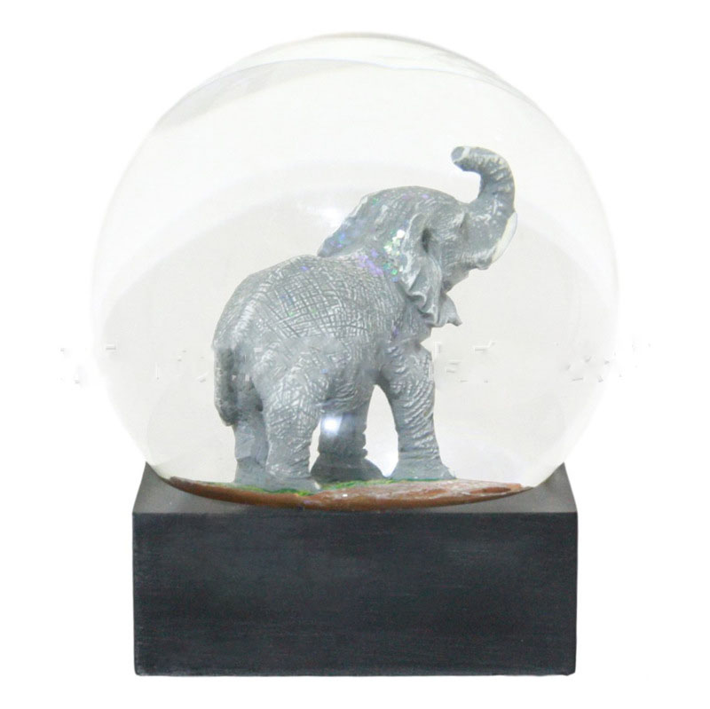 定制雪花球黑色方形底座大象水晶球高档礼品定制批发