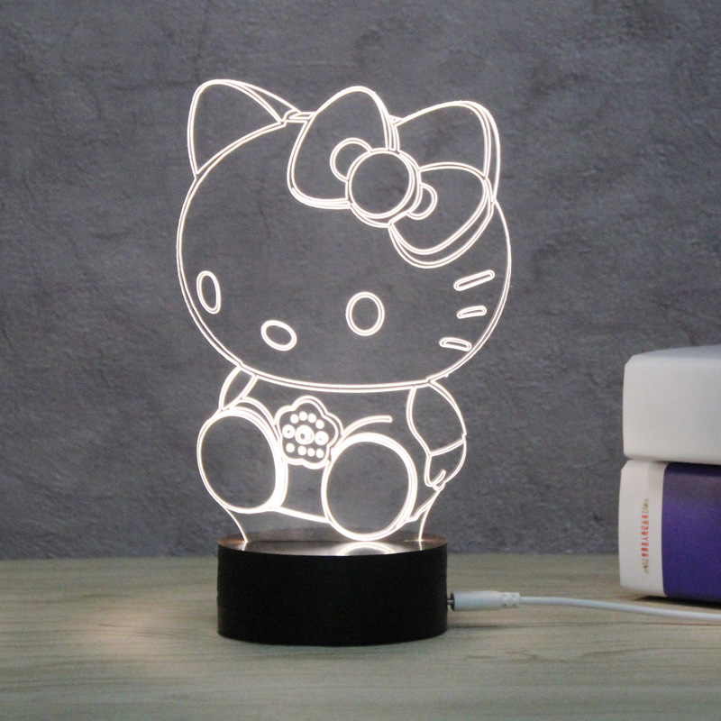 3D stereoscopic vision lamp USB acrylic night lamp wholesale and retail Nordic birthday gift lamp bedside lamp