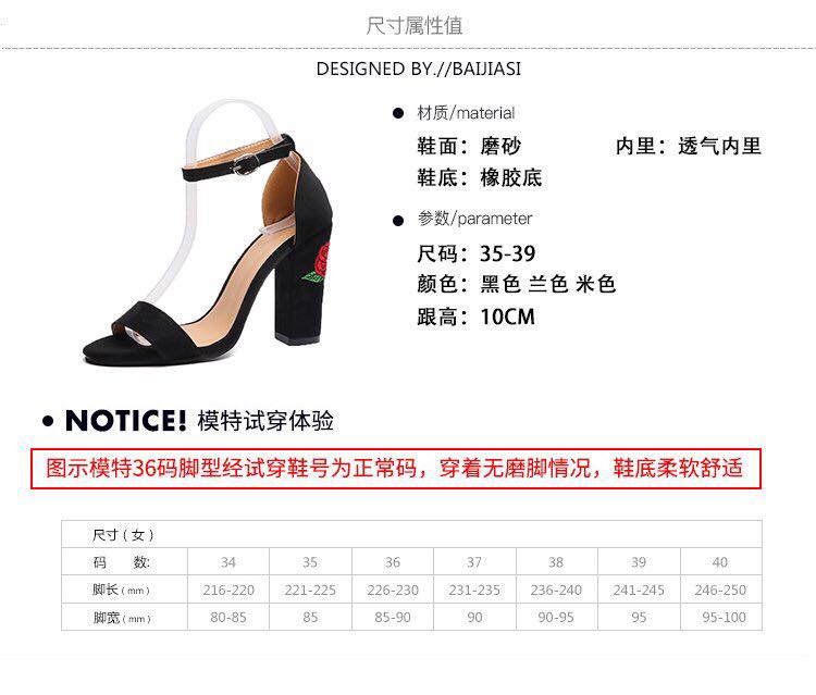 粗跟高跟鞋凉鞋产品图