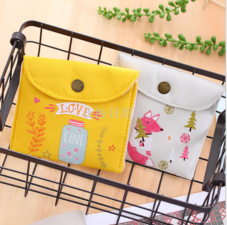 帆布卫生巾收纳包大容量女生卫生棉收纳袋可爱大姨妈巾产品图