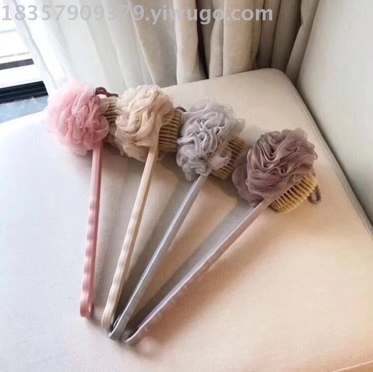 长手柄磨尖软毛搓背浴球沐浴刷 日本hiisheep洗澡刷