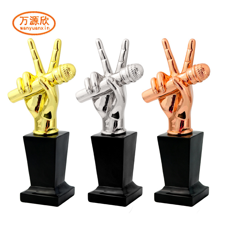 Music Trophy, Good Voice Trophy, Resin Trophy, Singing Competition Award Prize, HX5014 full figure