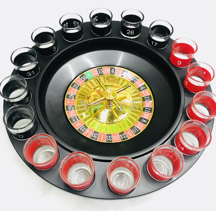 Roulette Drinking Game 16 hole cup strong foam filled with Russian spinner