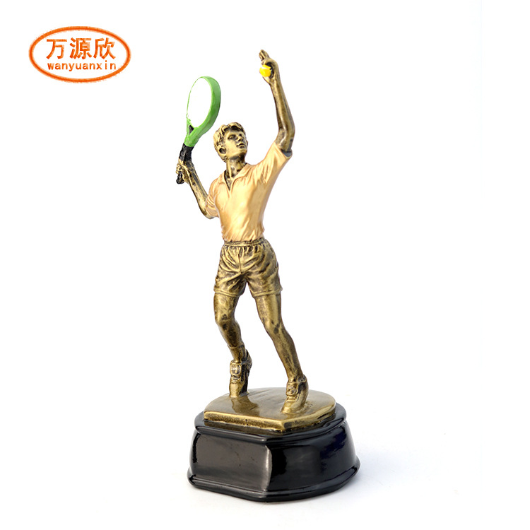 Men's tennis character trophy Resin craft Tennis Competition Award Trophy HX2669 details Picture