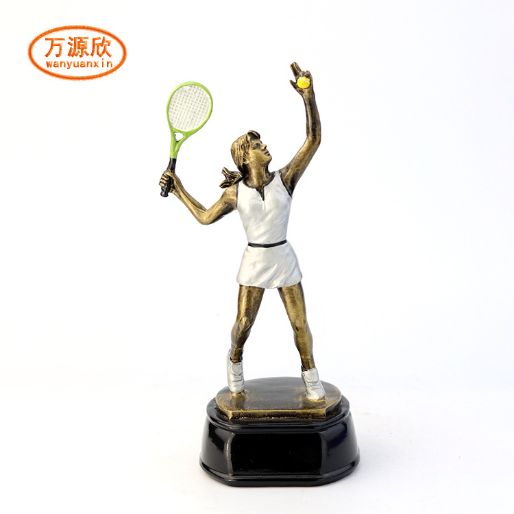 Men's tennis character trophy Resin craft Tennis Competition Award Trophy HX2669 Specification drawing