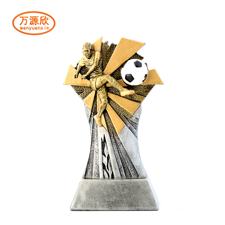 Resin football trophies, sports award trophies, factory direct sales, commemorative craft gifts and ornaments HX4706 full figure