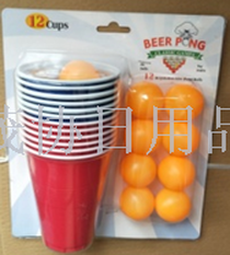 BEER PONG 24 balls 24 ping pong glasses Game bar party Family party Family fun