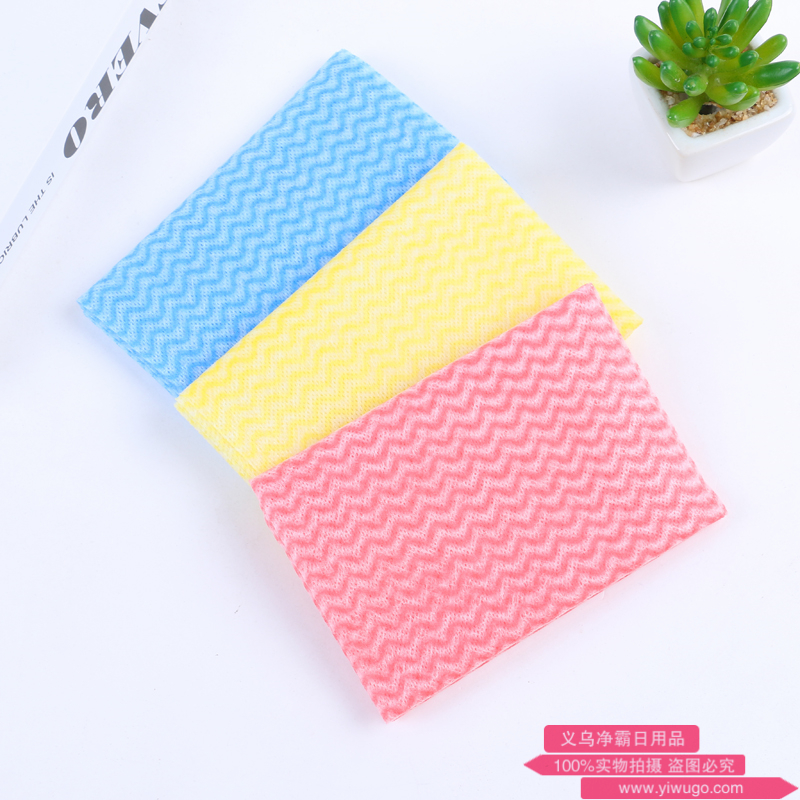 Transparent OPP bag with multiple pieces of water absorbent dishcloth kitchen non-greasy plain non-woven cloth full figure