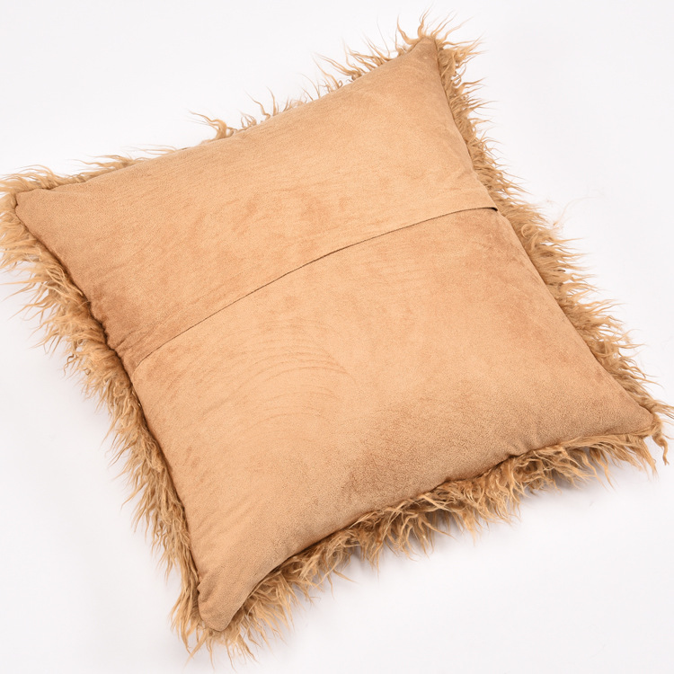 抱枕套 长毛绒抱枕套 仿滩羊毛抱枕 汽车抱枕工厂定制细节图