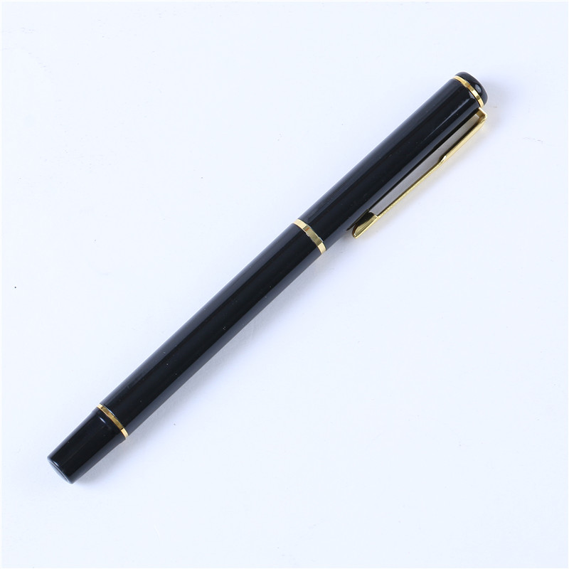 永能简约商务风金属签字笔黑色水笔0.5mm中性笔可替换芯办公用
