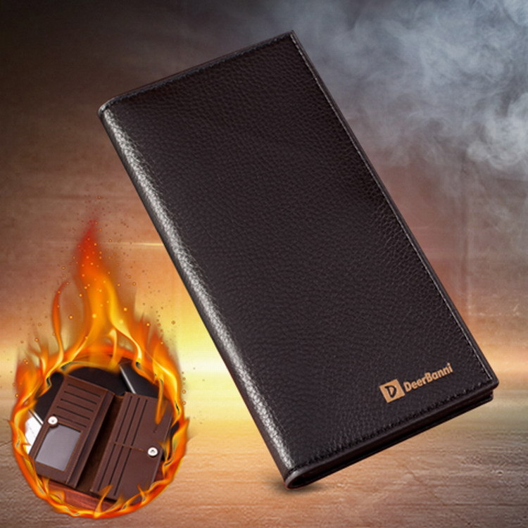 厂家直供 荔枝纹加围款 丝印休闲男士磁扣长款钱包 长款钱夹详情图1