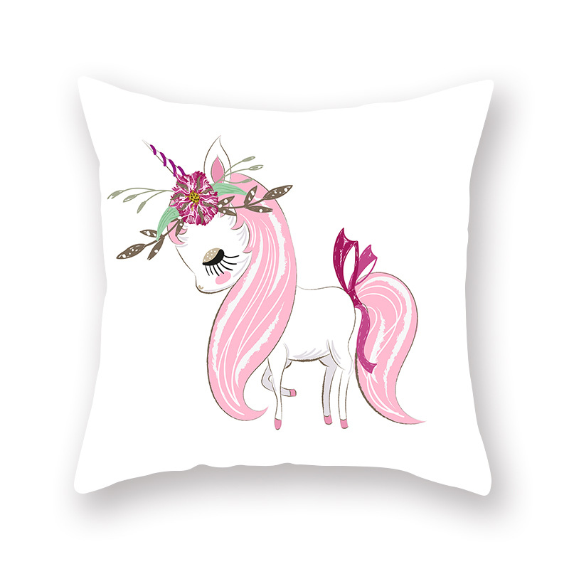 爆款家居独角兽抱枕套卧室沙发靠垫抱枕套批发直销产品图